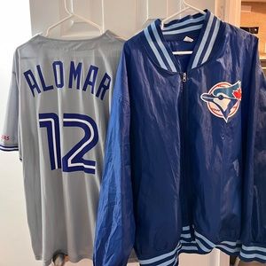Toronto Blue Jays World Series 30th Anniversary Bomber Jacket XL + ALOMAR JERSEY